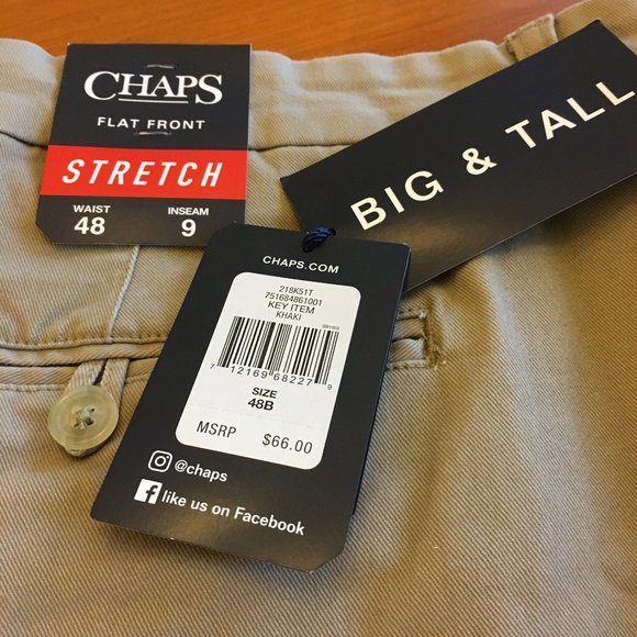 Chaps Big&Tall Stretch Flat Front shorts - Picture 3 of 8